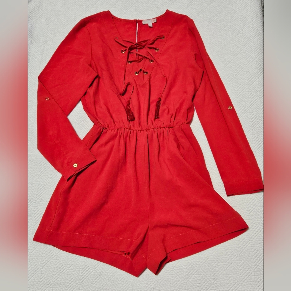 Gianni Bini red- orange romper Size Small